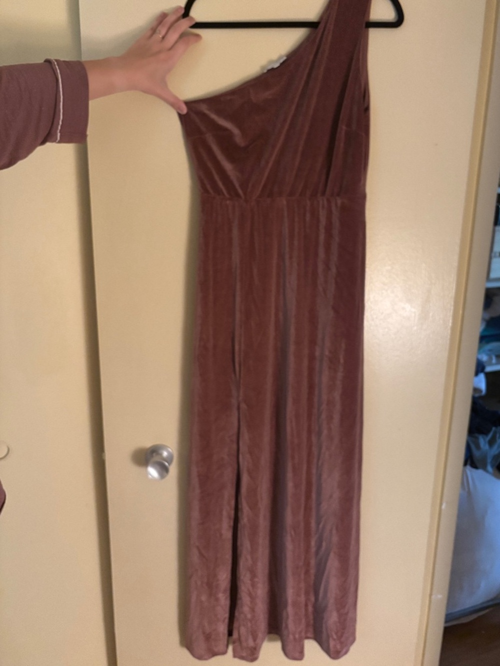 Baltic Born One Shoulder Velvet Dress